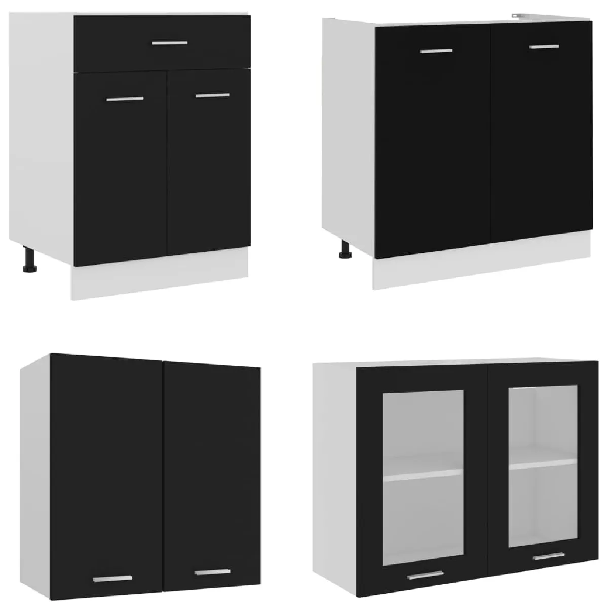 Ensemble de meubles de cuisine vidaXL - Noir