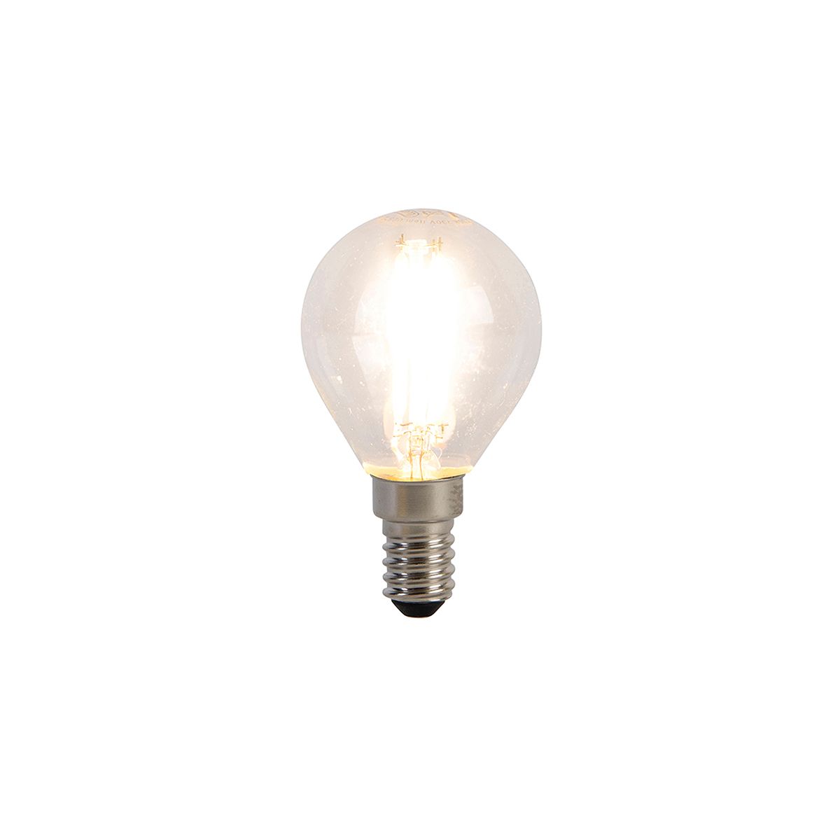 Set van 5 E14 LED lampen filament P45 4W 470 lm 2700K