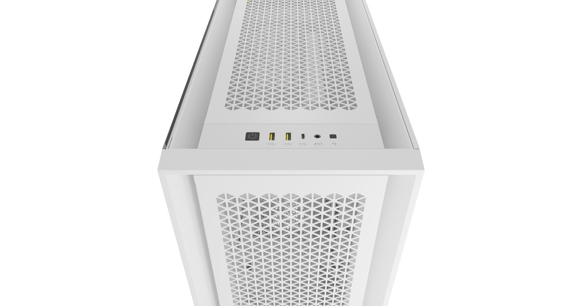 Corsair5000D CORE AIRFLOW midi tower behuizing  (Wit | 2x USB-A | 1x USB-C | Tempered Glass)