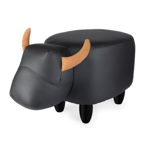 Banquinho em formato de vaca, preto