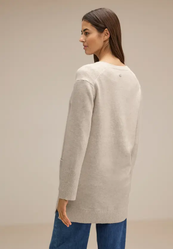 Long Cardigan - whisper cream melange