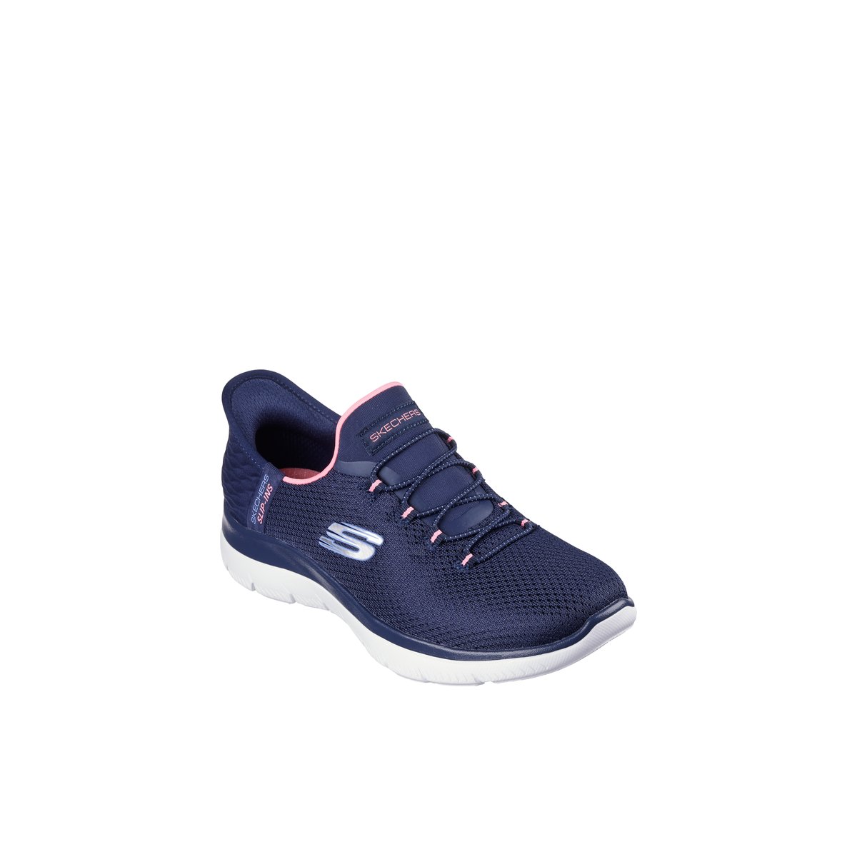2X les points-Summits2-l-Baskets - Talon plat - Marine