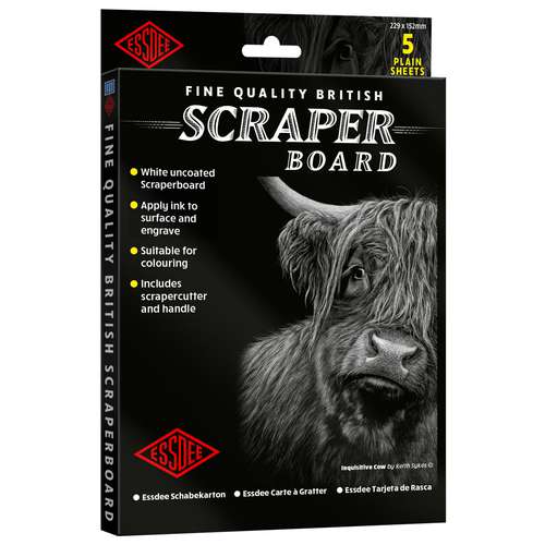 ESSDEE Englischer Schabekarton-Set, unbeschichtet, weiß