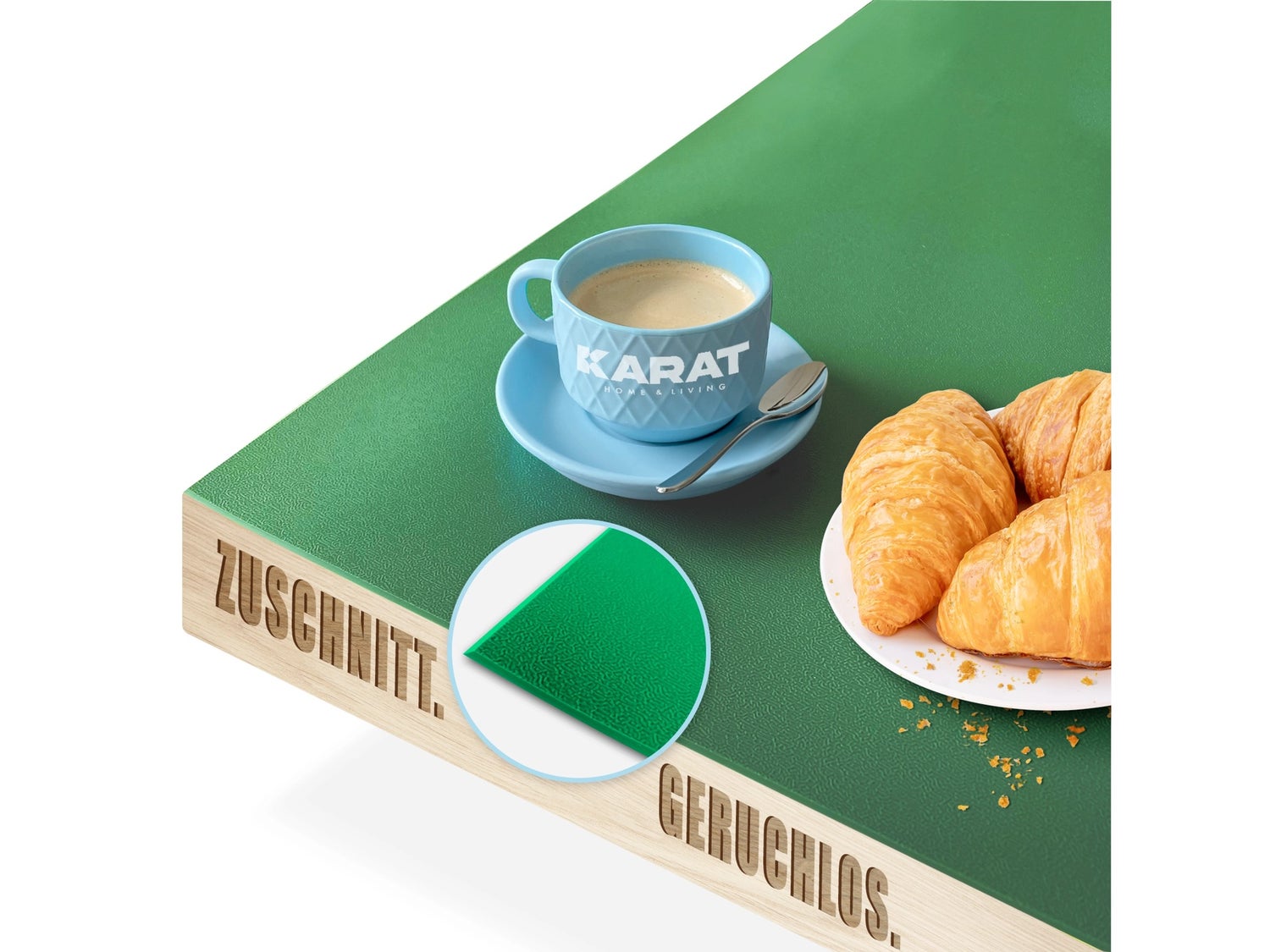 KARAT Tafelbeschermer Empire met Afgeschuinde Rand Groen 80 x 40 cm