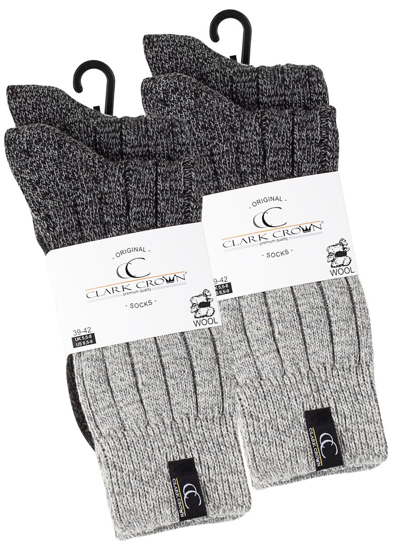 Clark Crown® Norweger Wollsocken 4 Paar