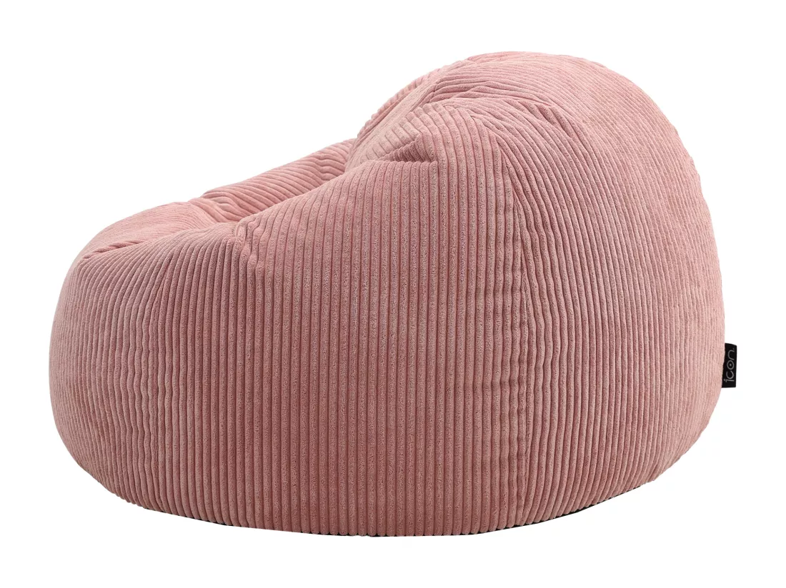 Pouf classique en velours côtelé, rose - KINGSTON