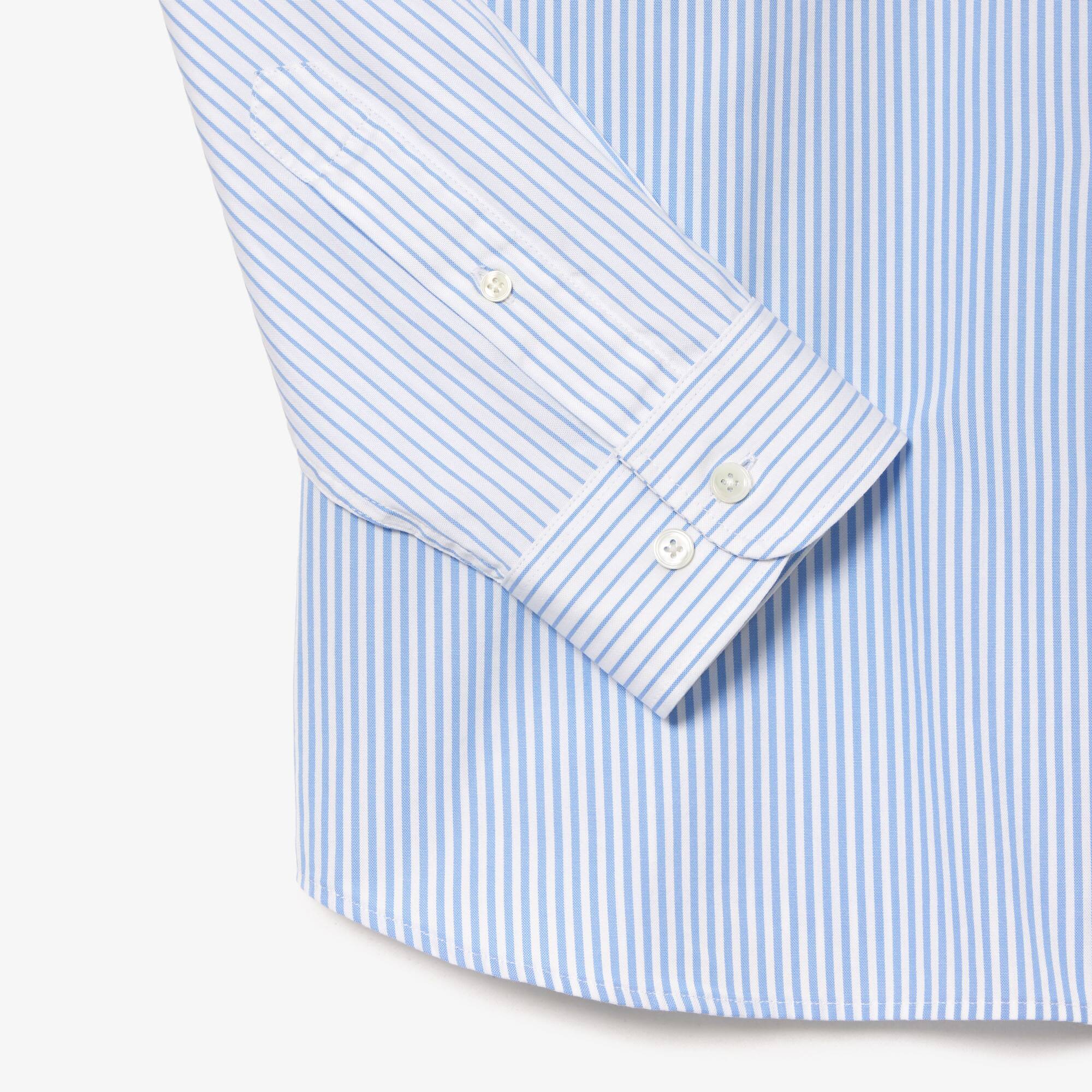 Chemise unisexe Lacoste à rayures avec grand crocodile en coton Manches Longues - Bleu - Lacoste - Unisex
