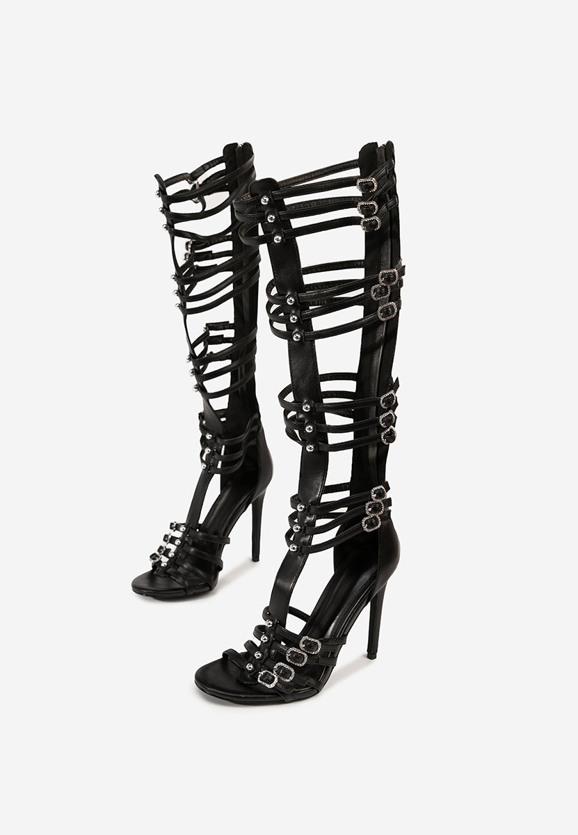 Sandales à talon fin noirs Ramonita e