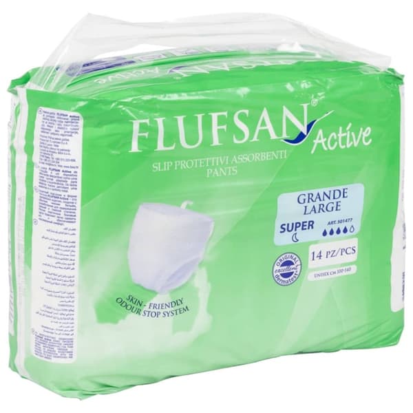 Flufsan Inkontinensbukse for voksne 14 stk str L