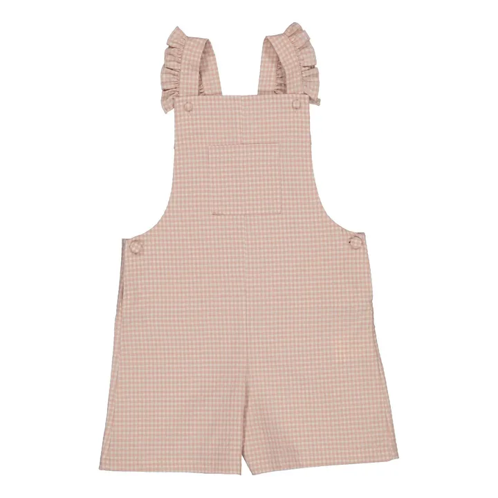 Petite Lucette Salopette à Carreaux Matières Recyclées Nathalie | Rose pâle