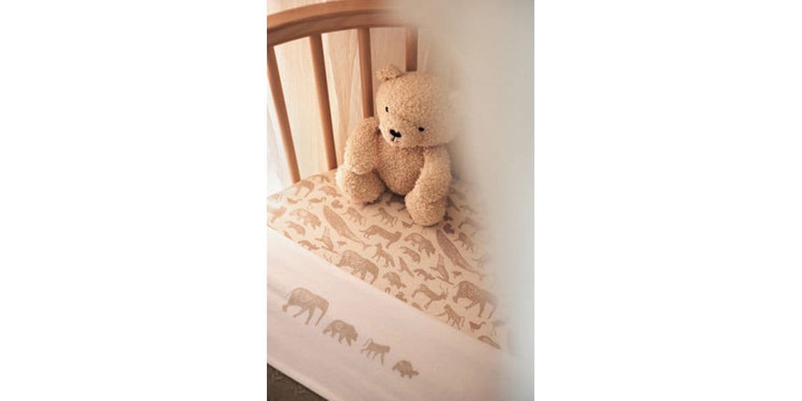 Jollein Fix-Leintuch Animals Nougat 60 x 120 cm Spannbettlaken aus Jersey