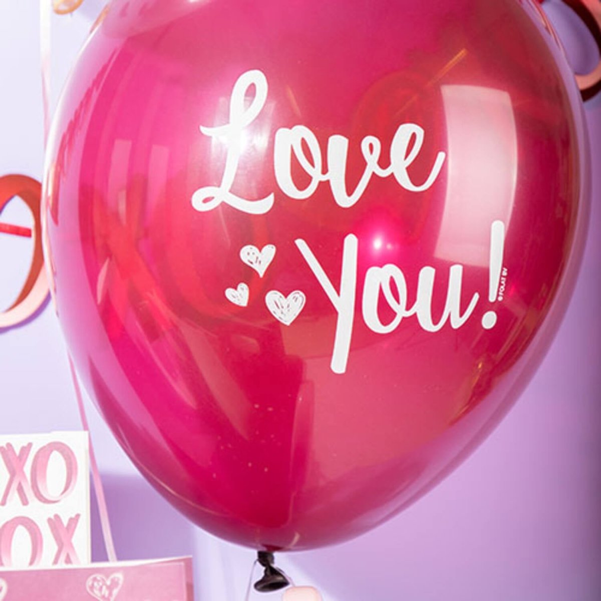 Rood Roze Ballonnen Love You! 33cm 6st