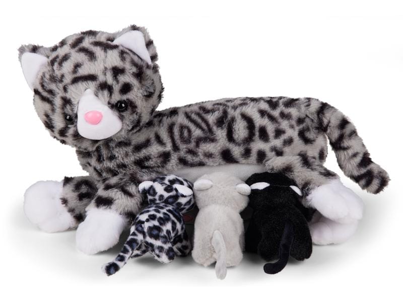 Mamanimals Kuscheltier Mama Katze & Babys 25 cm Katzenmama mit 3 kleinen Babys