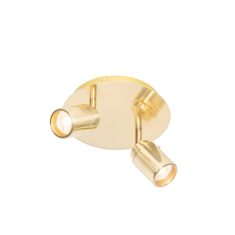 Moderne badkamer spot messing 2-lichts IP44 - Ducha