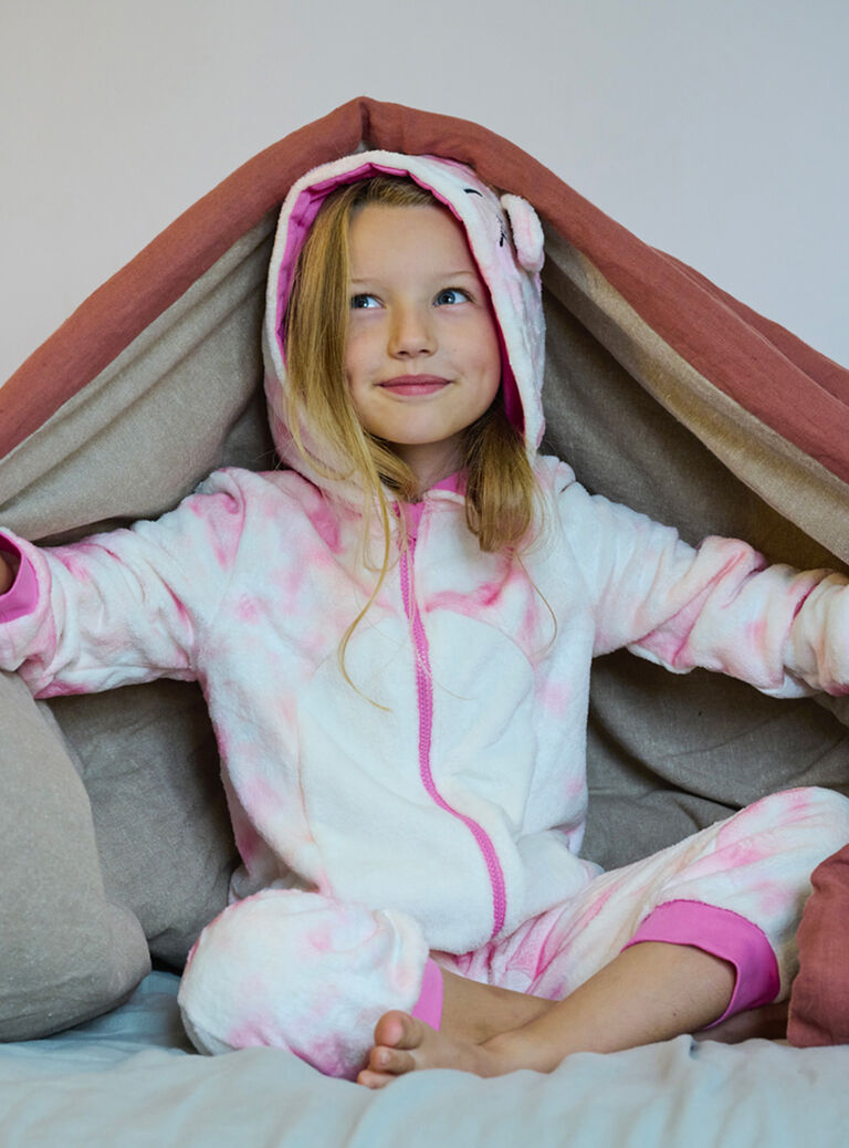 Surpyjama tie and dye rose et blanc