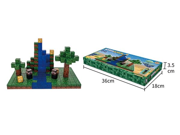 (96-tlg. Set) Magnet Würfel Bausteine DIY Kinder Spielzeug Magnetische Miniatur Welt Lernspiel - Wald