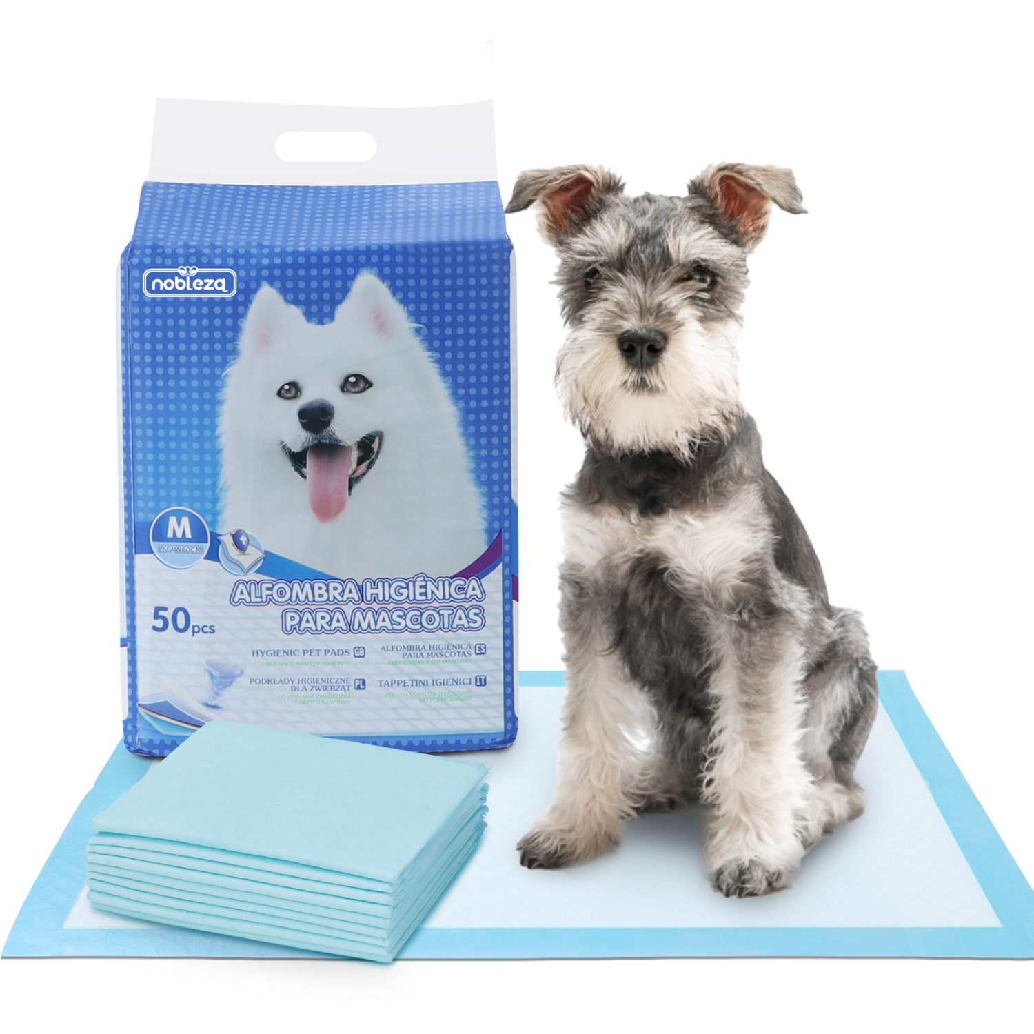 Nobleza - 50 Tapetes Higiênicos para Treinamento de Cães. Ultra absorventes, 60cm x 60cm.