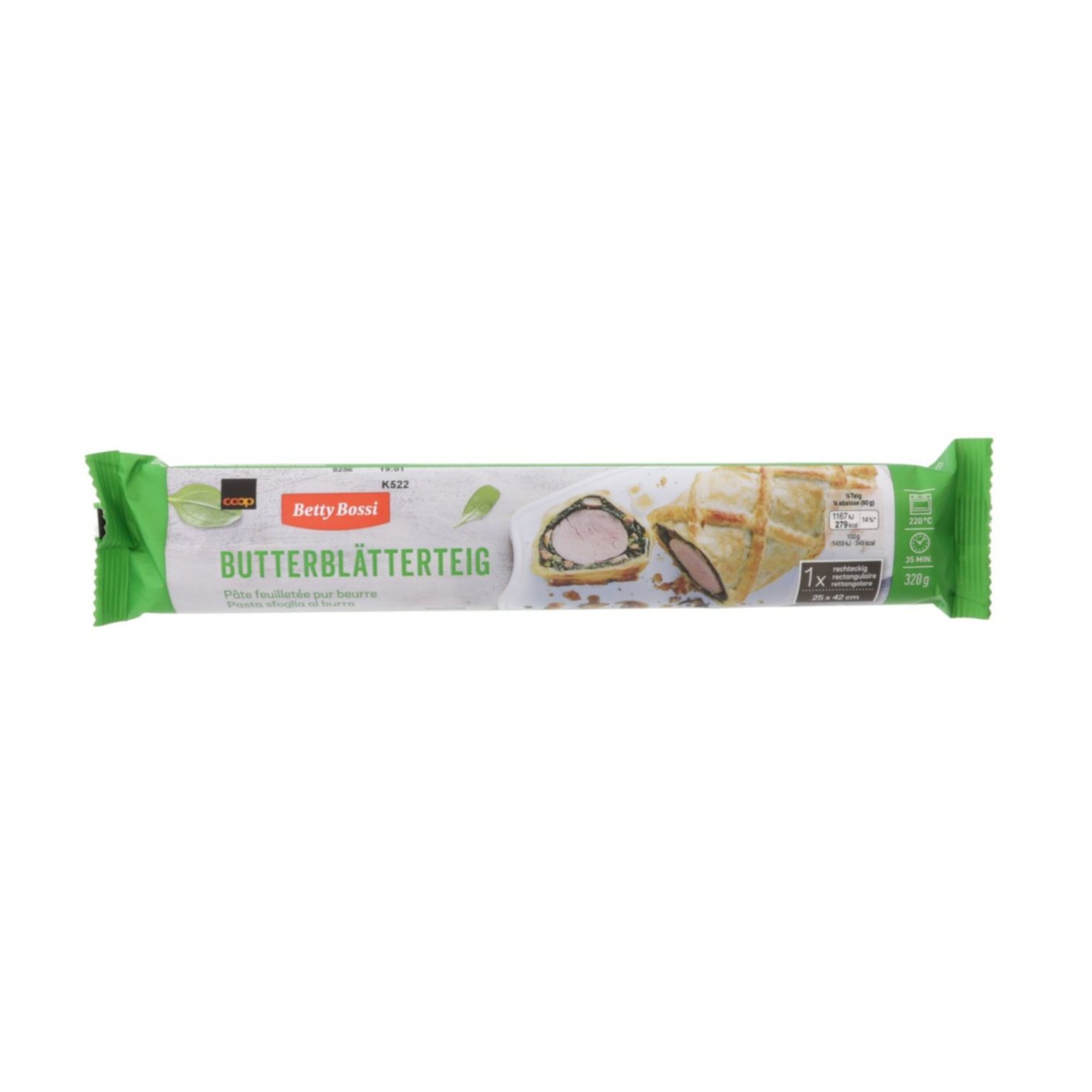 Betty Bossi Butterblätterteig eckig ausgewallt 25x42cm -