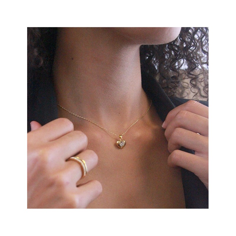 Pendentifs Simply Love - Doré et Cristal