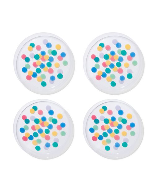 4 assiettes réutilisables Ø22.5cm confetti