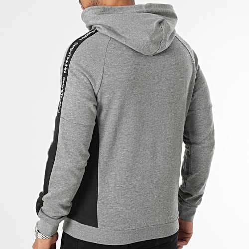 Sweat Capuche A Bandes 40673 Side Hoodie Gris