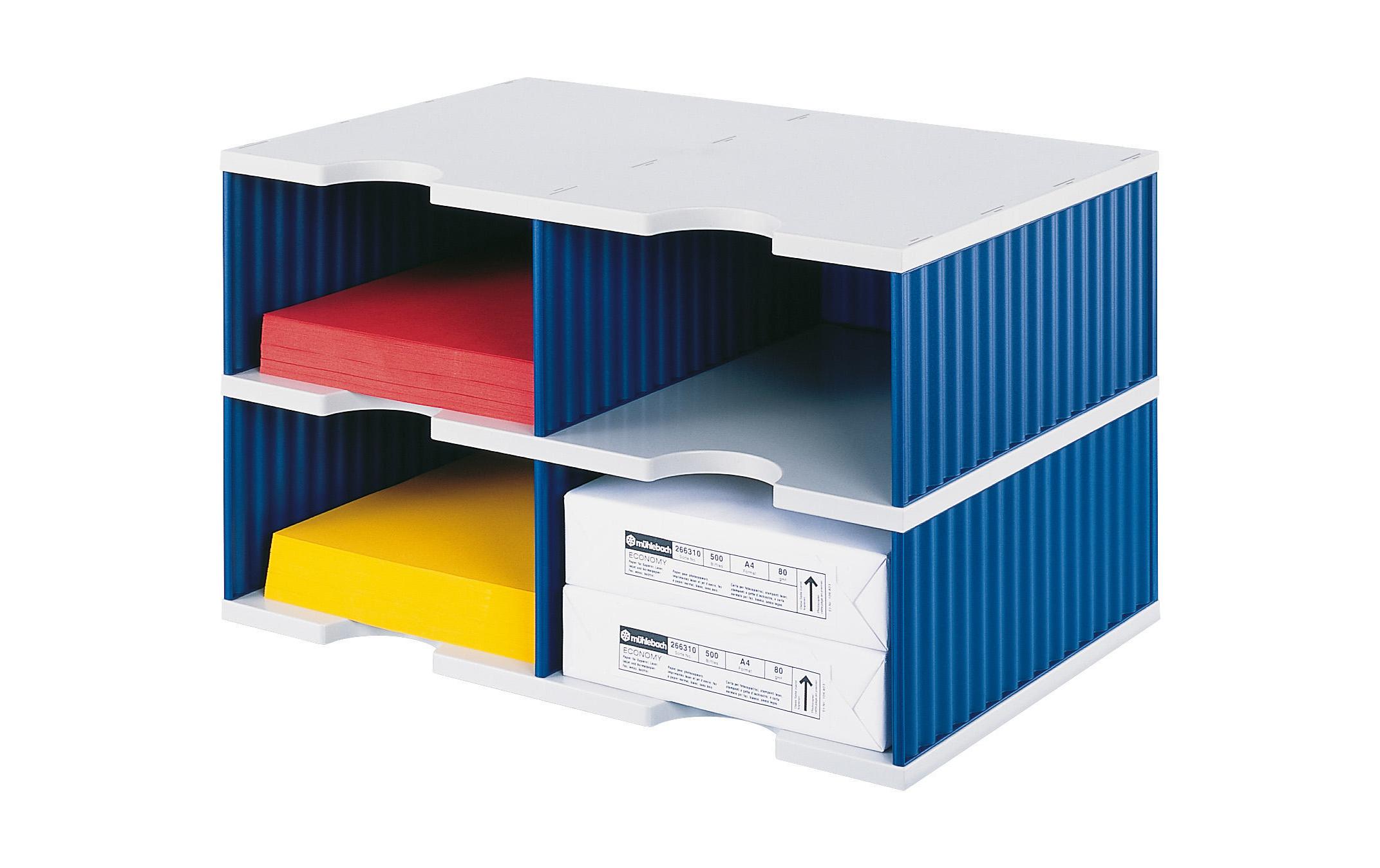 Dokumentenablage styrodoc duo Jumbo Blau, 4 FächerStyrodoc Duo Jumbo