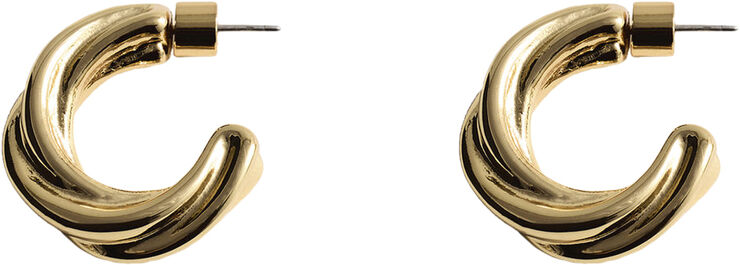 MANGO Intertwined hoop earrings Gold