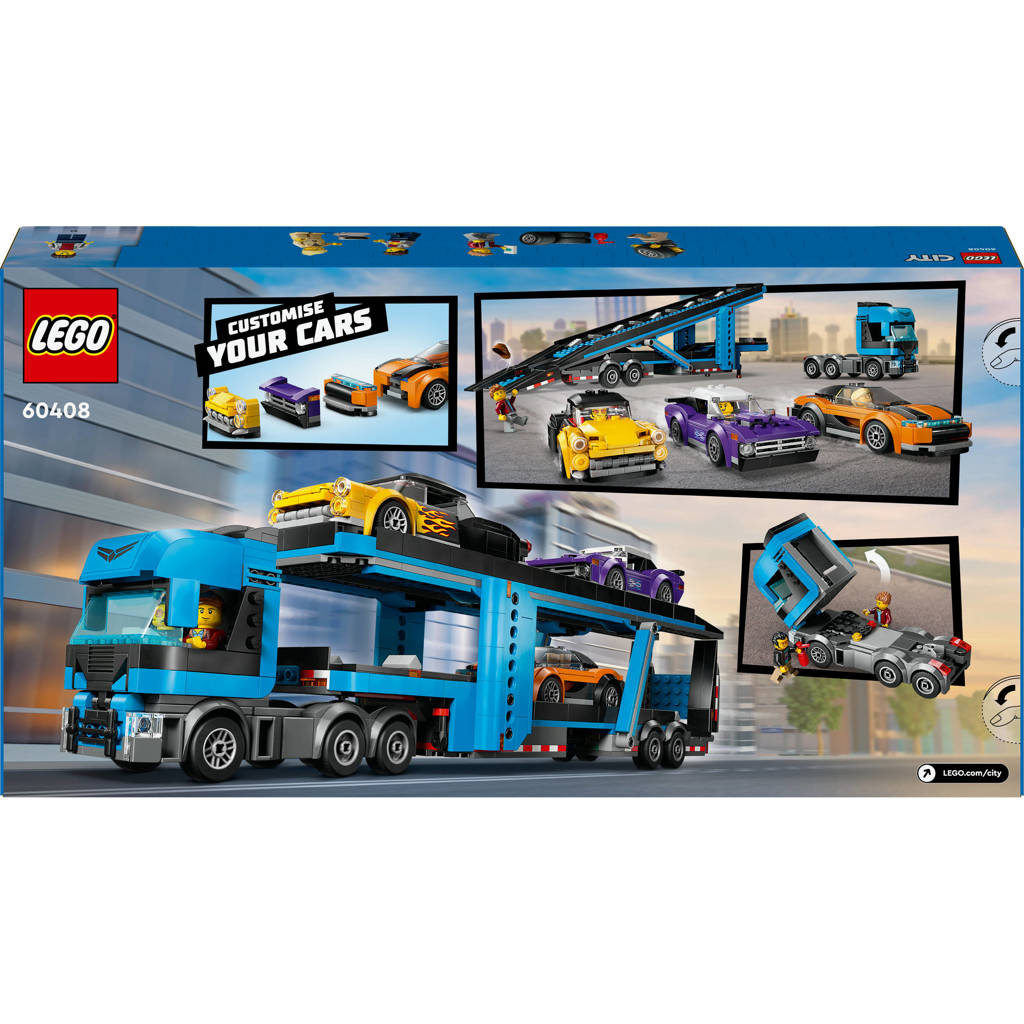 Super truckTransportvoertuig met sportauto's Speelgoed voor Kinderen 60408