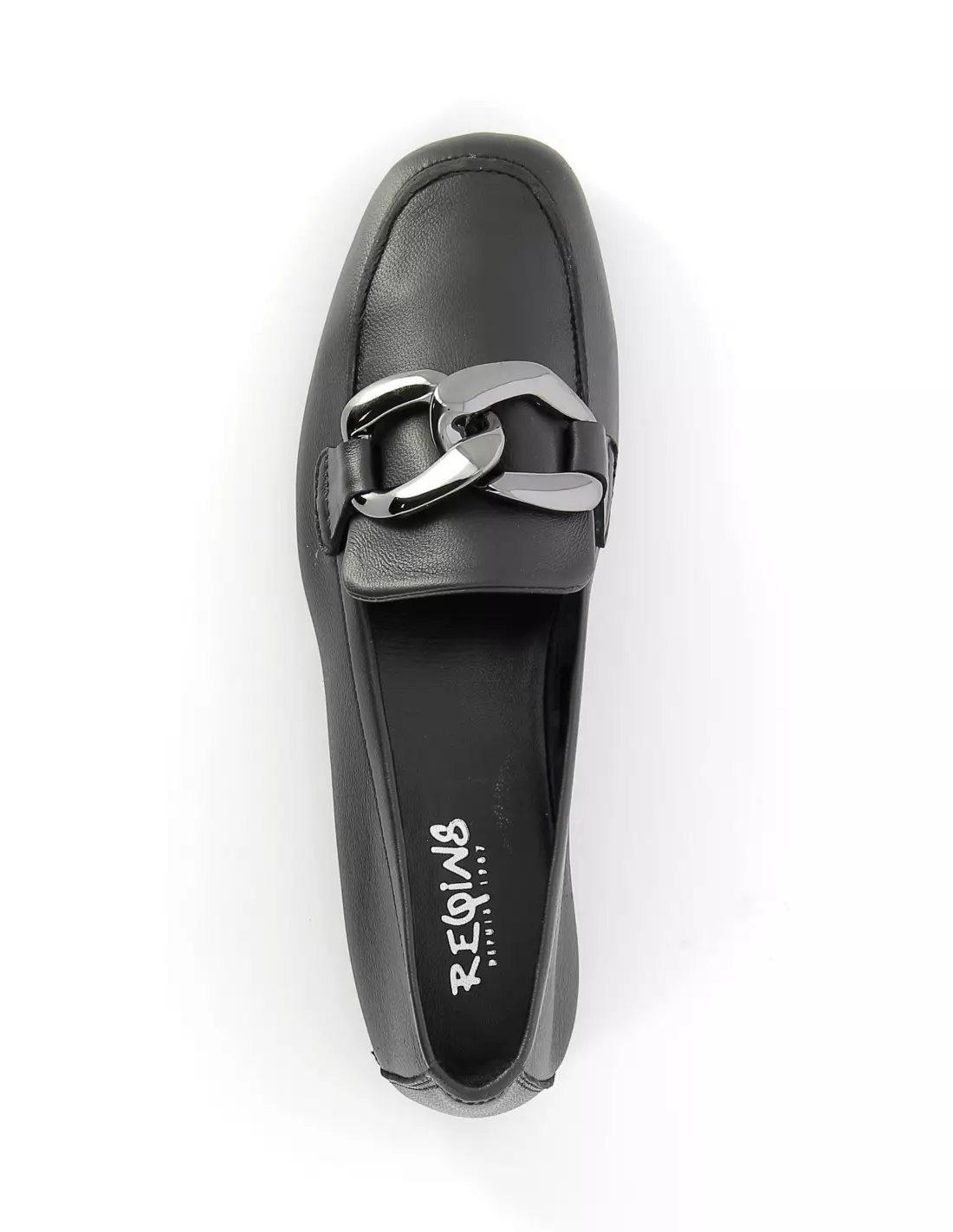 REQINS HASTER CUIR - Mocassins & bateaux Noir
