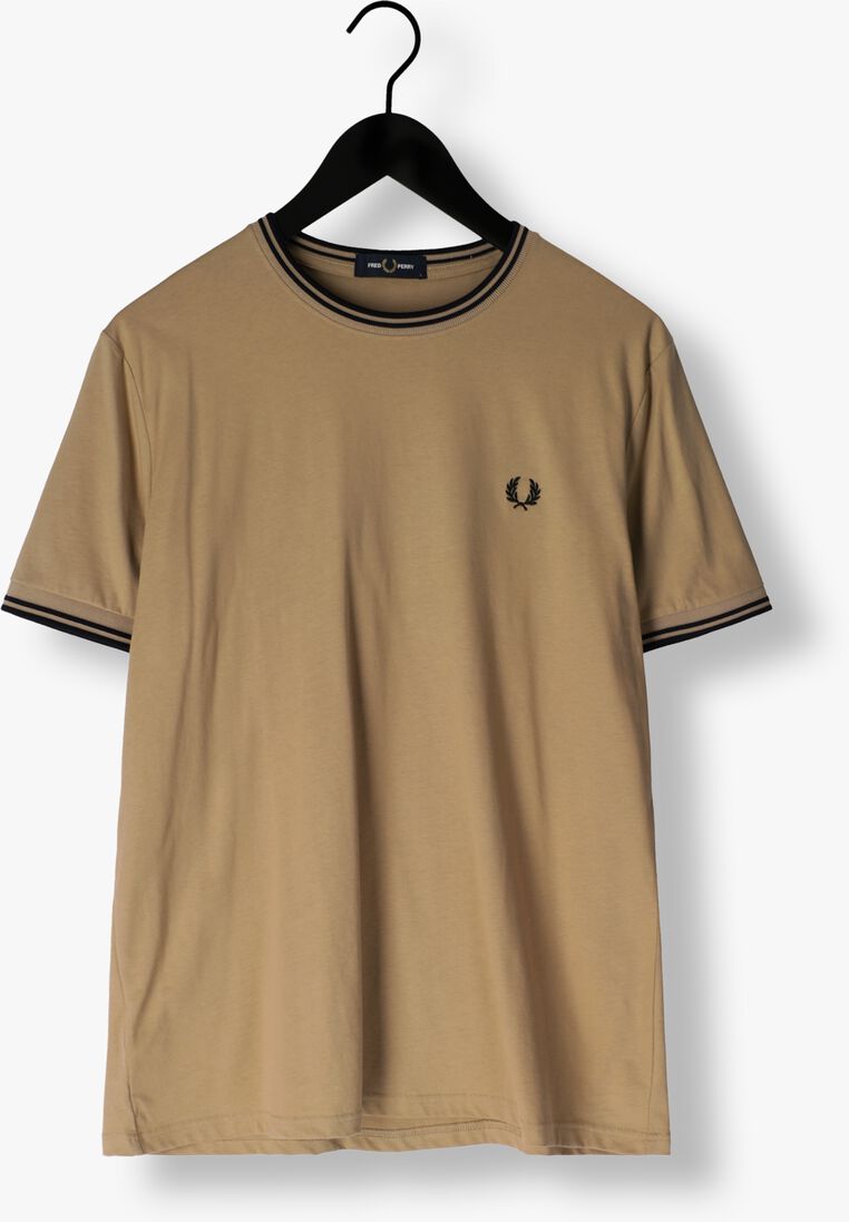 FRED PERRY khaki fred perry t-shirt twin tipped t-shirt