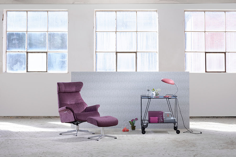 Air lenestol Tekstil Evita 1373-33 Lavendel, standard svingfot alu. Skrog i helkledd