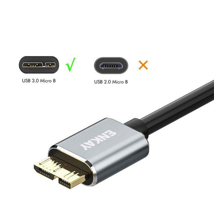 (0.5m) USB A auf Micro USB B 3.0 Datenkabel für Festplatten (5Gbit/s) - Schwarz