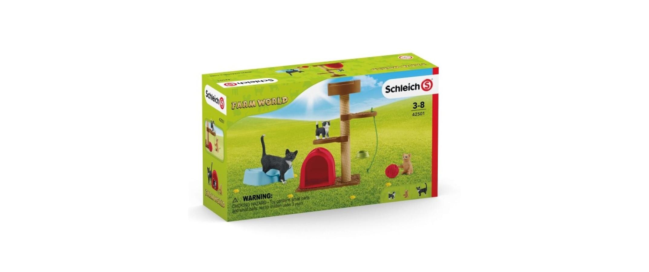 Spielfigurenset Farm World Spielspass für niedliche KatzenSpielset mit verstellbarem Kratzbaum