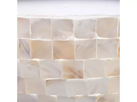 Jardinière en bois et nacre beige 62x29x33h cm