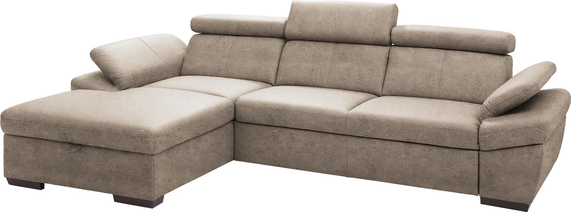 exxpo - sofa fashion Ecksofa »Salerno, Funktionssofa, Breite 280cm, hoher Sitzkomfort, L-Form« inkl. Kopf- und Armteilverstellung, wahlweise mit Bettfunktion