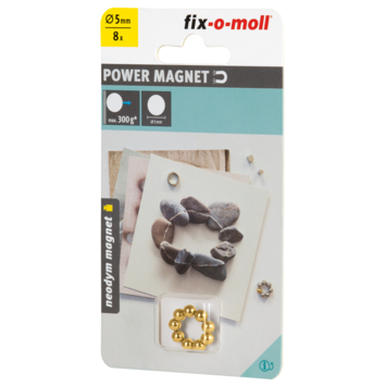 Magneet kogel Neodymium goud 5mm 8 stuks