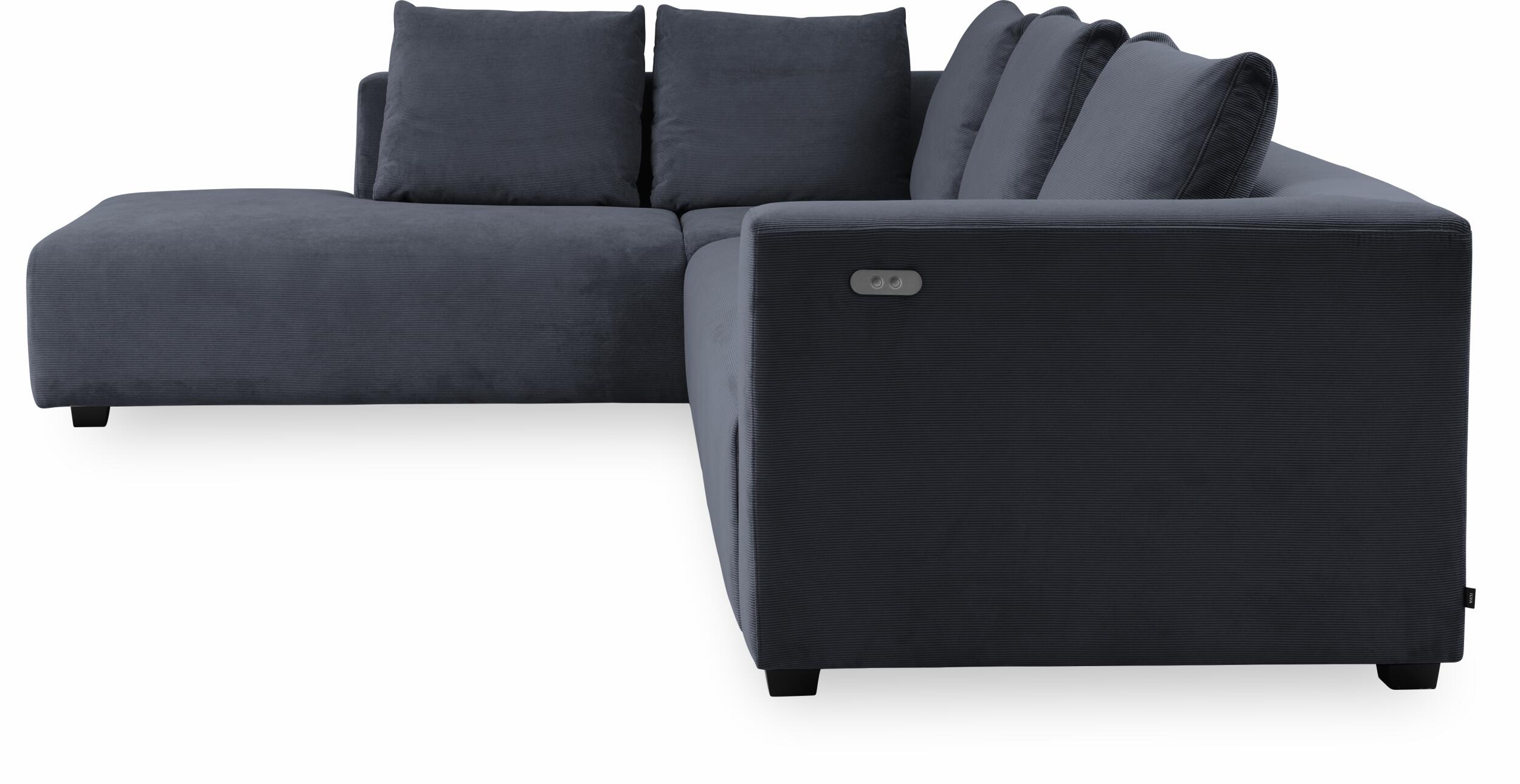 Solaro venstrevendt hjørnesofa med pufafslutning