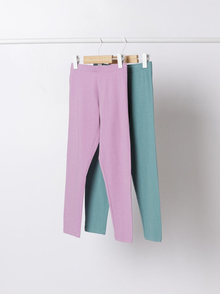 Conjunto de 2 leggings compridas - Rosa Lilás