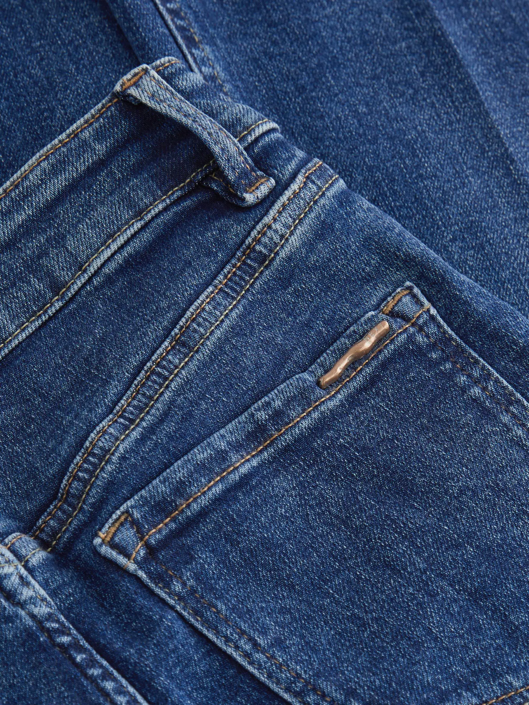 Donkerblauw - Superzachte jeans met wijd uitlopende pijpen