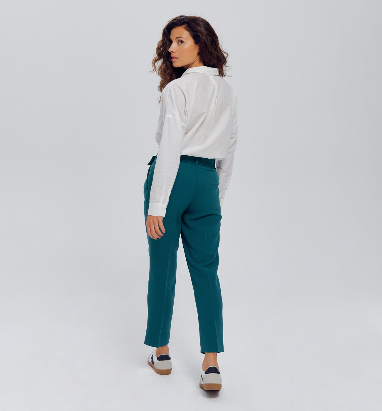 Pantalon à pinces Femme - Vert émeraude