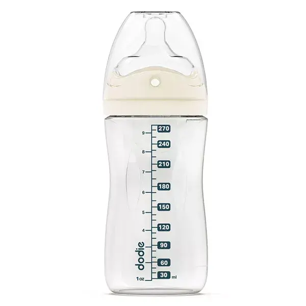 Mamadeira Dodie com bico multiperfurado, anticólica, azul, 330ml