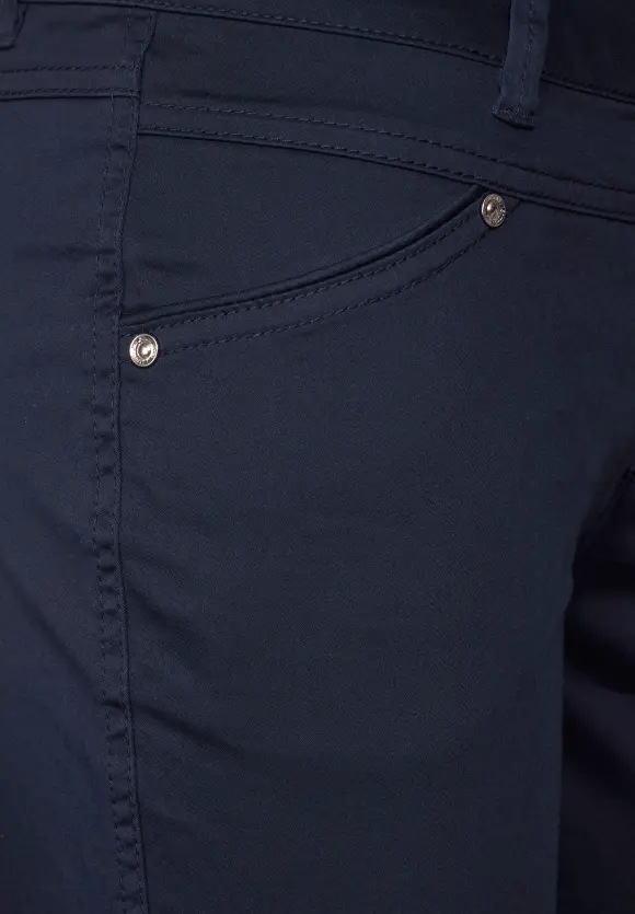 Casual Fit Seidenoptik Hose - deep blue