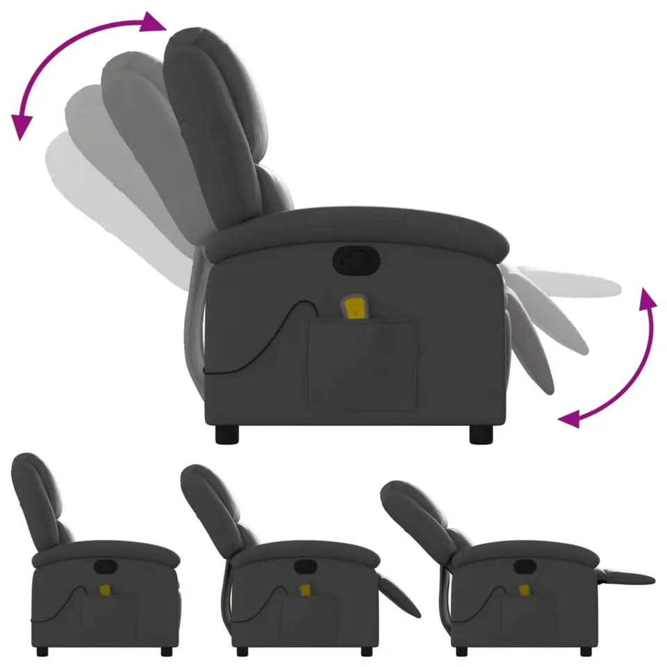 vidaXL - Massagestoel - Grijs - Leer