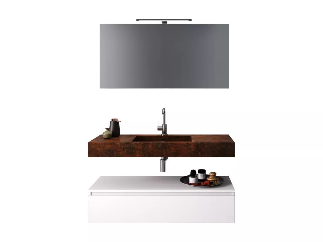Ensemble de salle de bain 5 pièces ASTRA noir corten/blanc