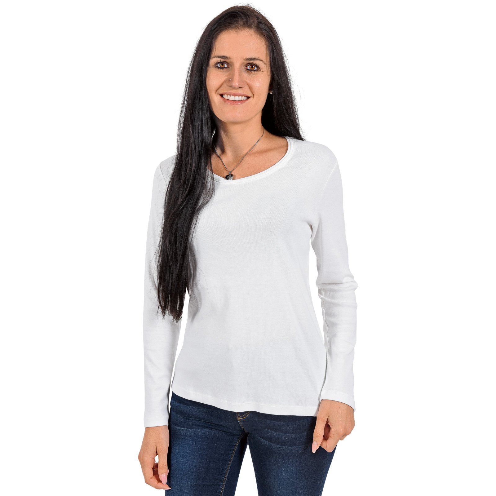 Olsen Damen-Langarmshirt uni