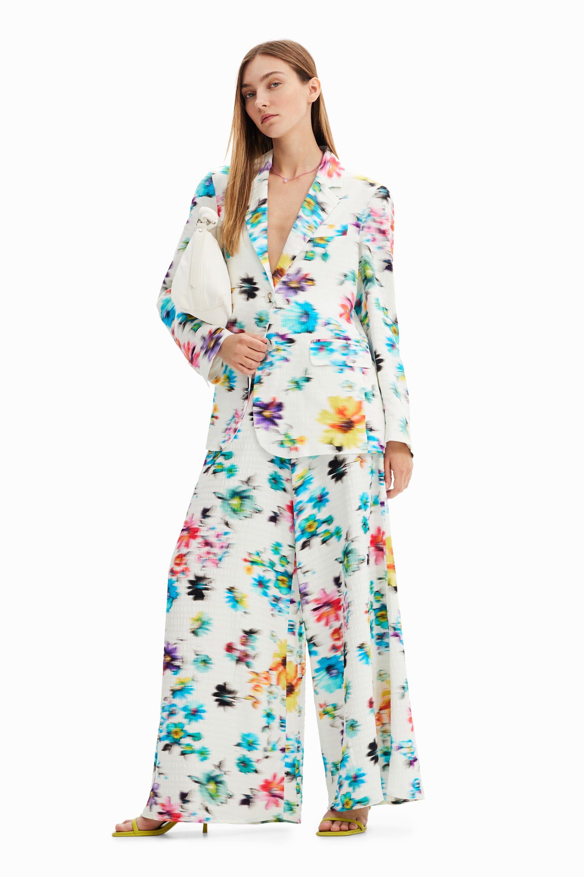 Blazer fleurs texture