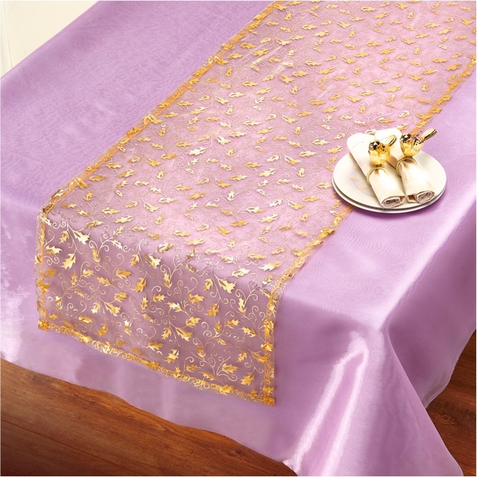 Chemin de table organza doré
