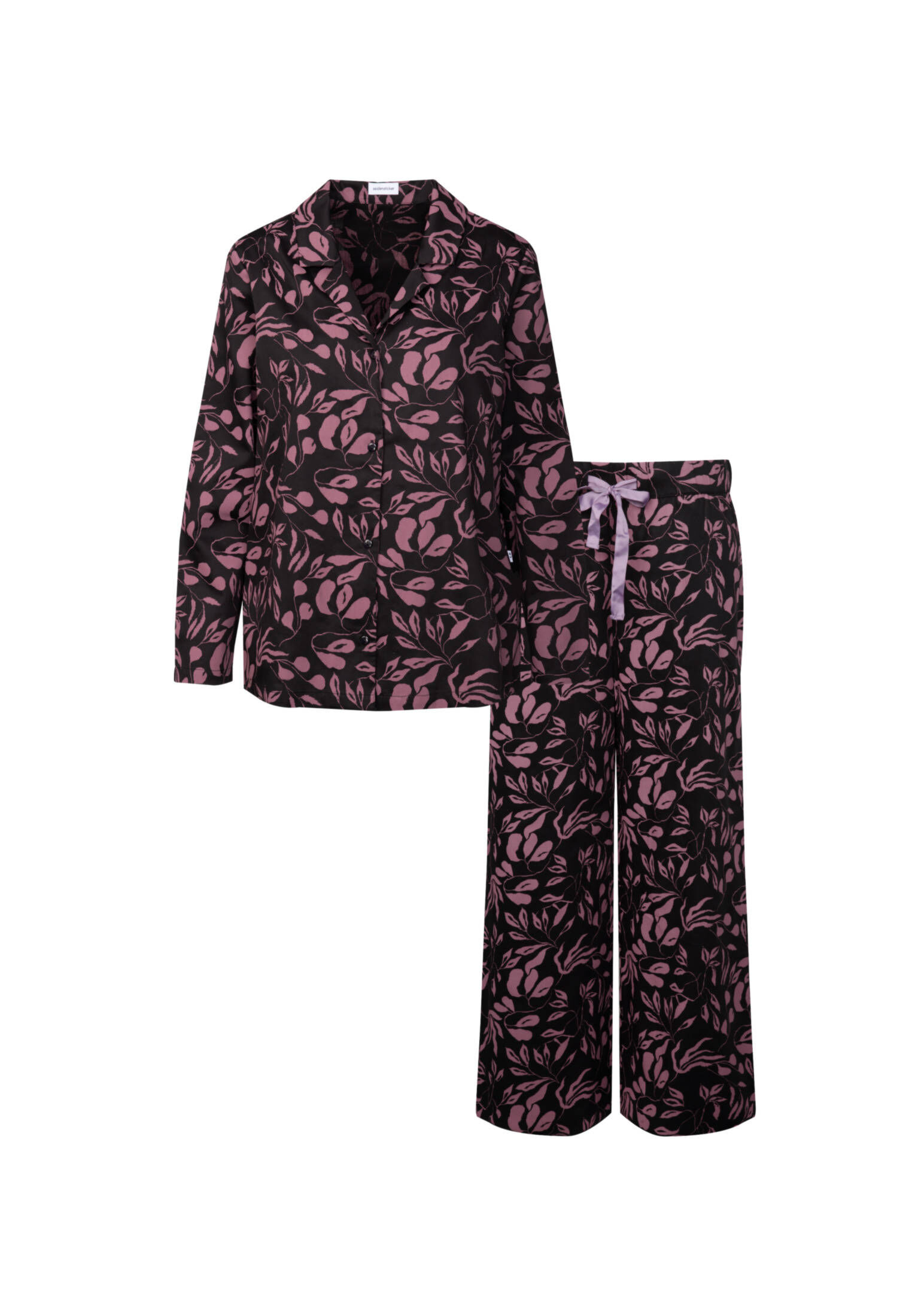 Seidensticker| Damen Pyjama Schwarze Rose