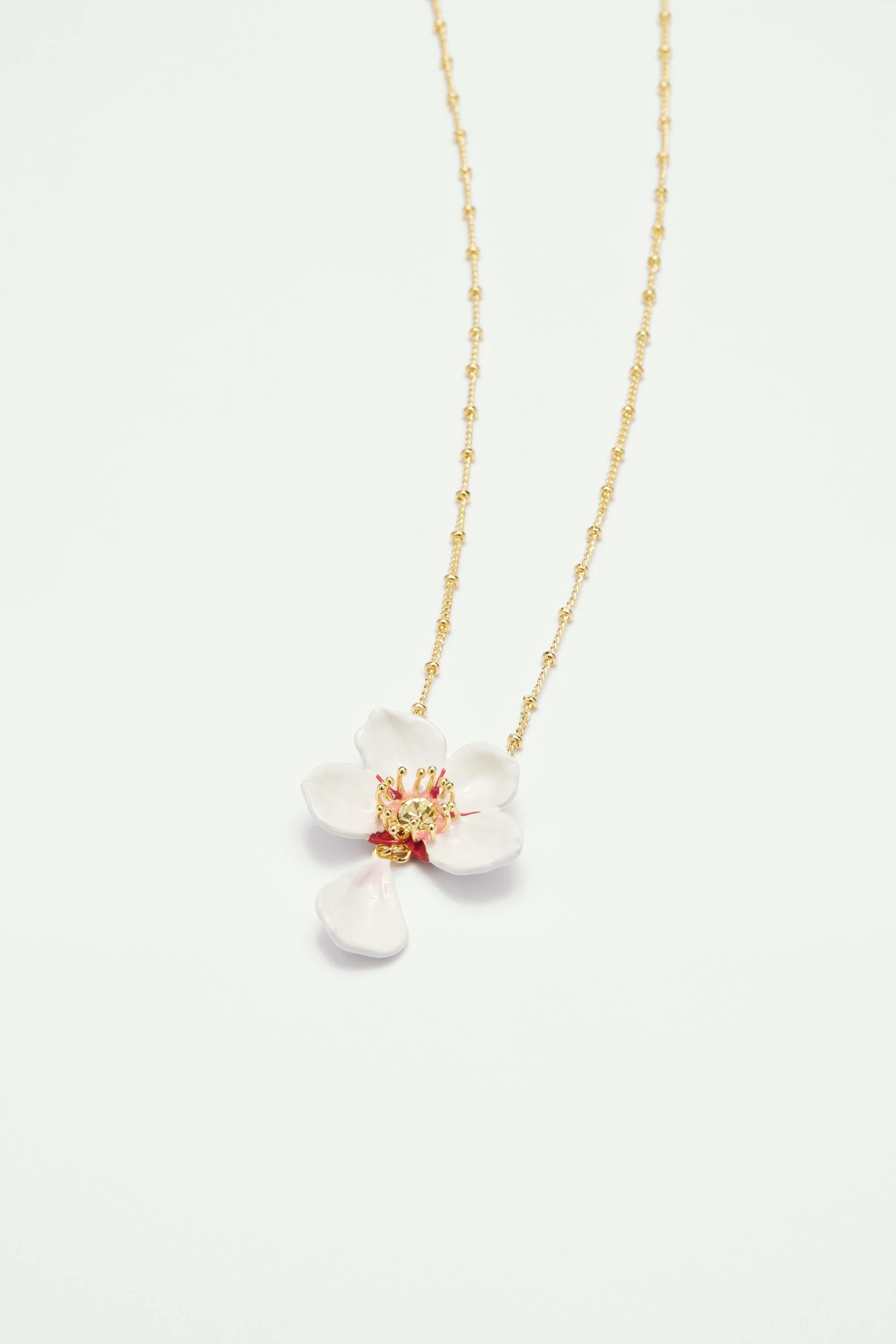 Collier pendentif fleurdu japon | Blanc