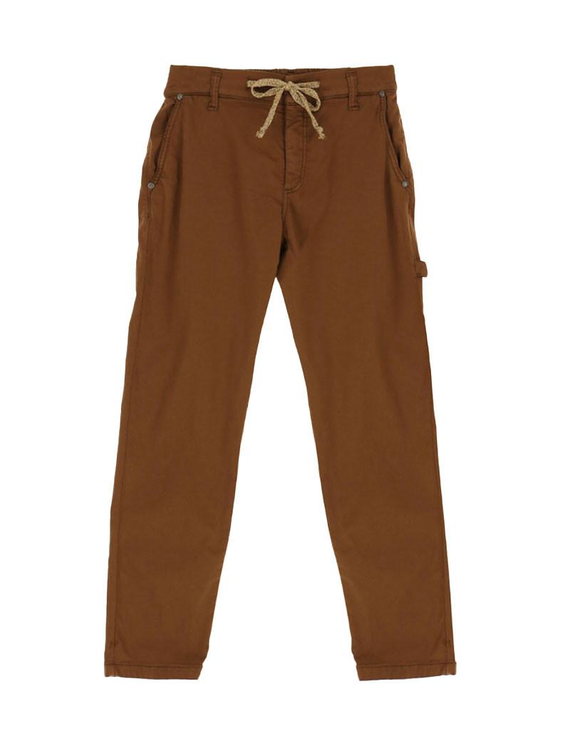 PLEASE PANTALON COTON CORDON APPARENT MARRON